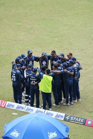 Nainital Tigers in a team huddle